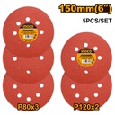INGCO JEU FEUILLES ABRASIVES PONCEUSE ORBITALE 5PCS 150M  [AKRS150051]