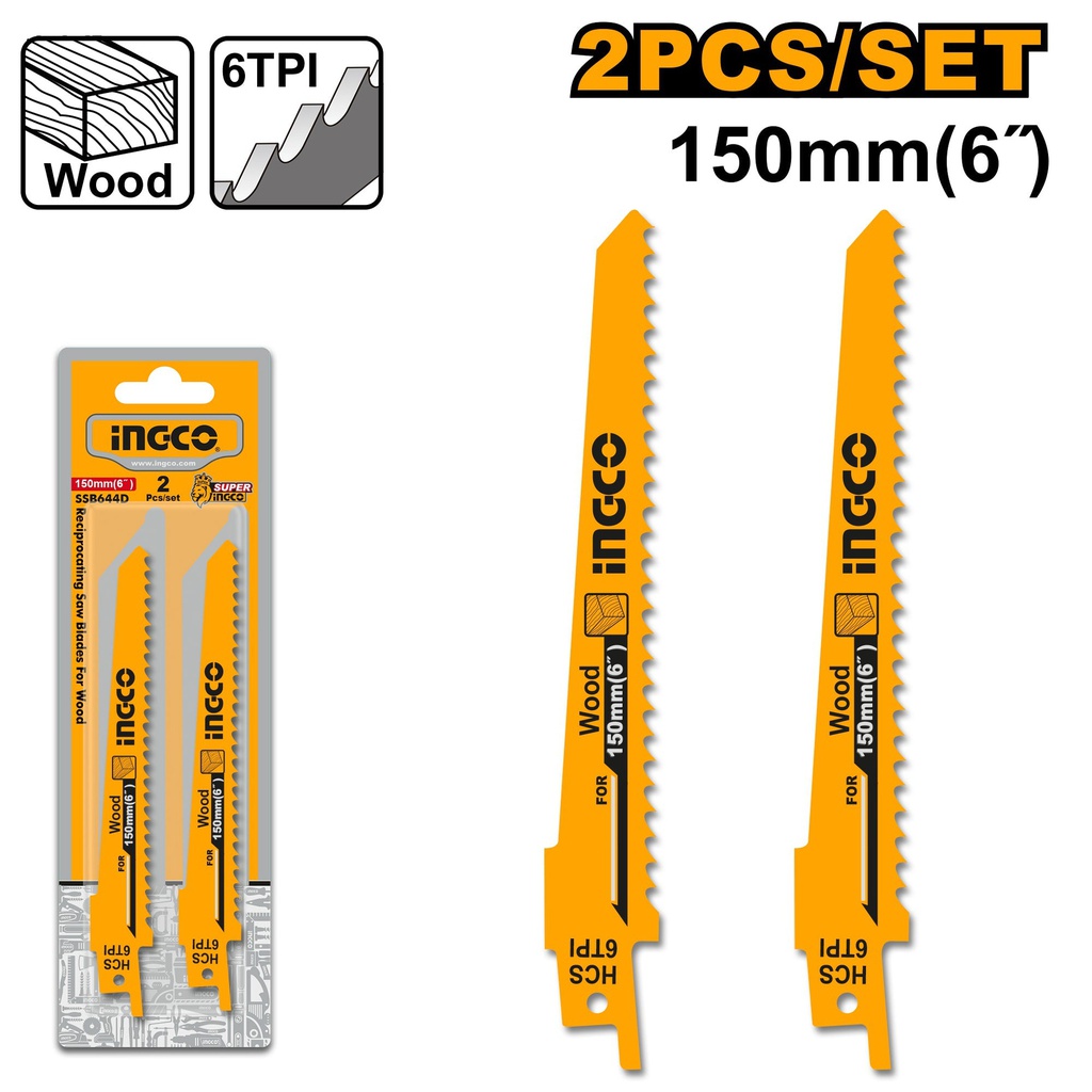 INGCO LAMES SCIE SABRE POUR BOIS 2PCS  