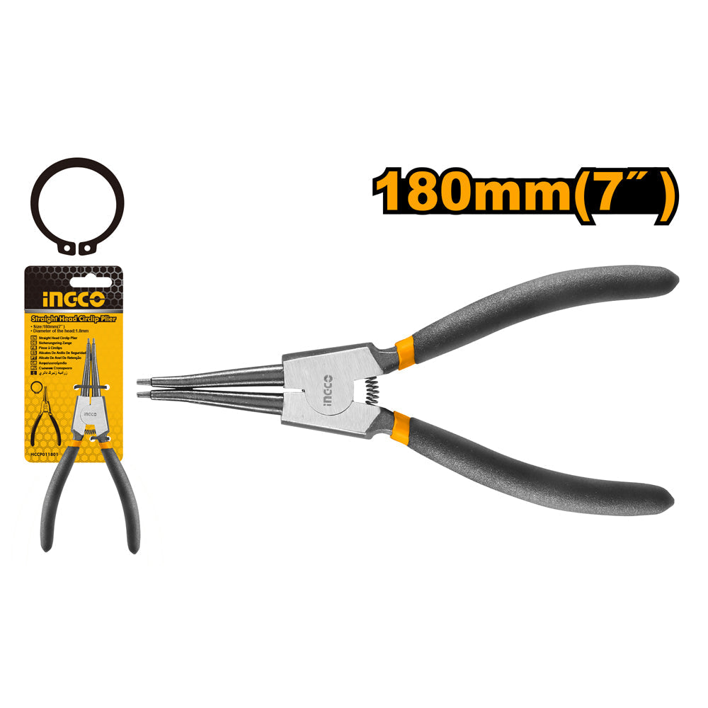 INGCO PINCE CIRCLIPS EXTERIEUR A TÊTE DROITE 180MM [HCCP011801]