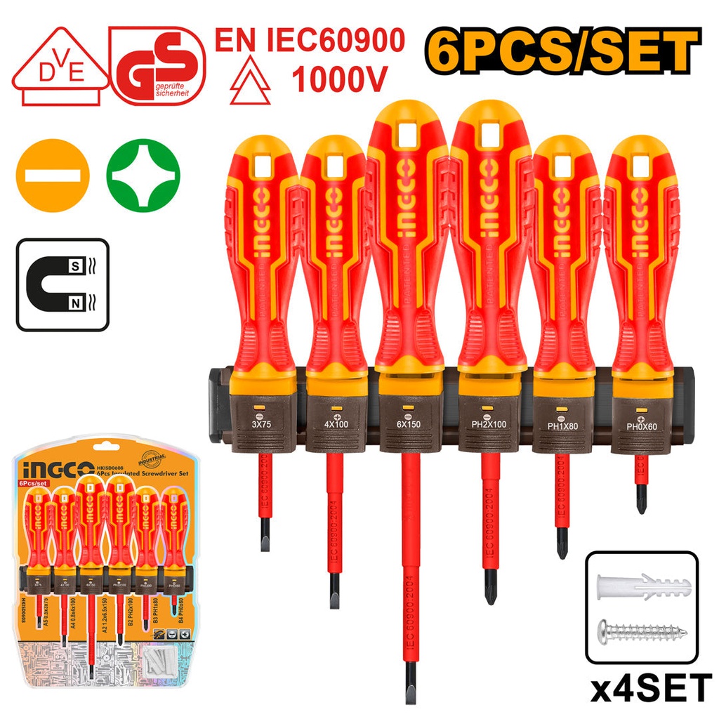 INGCO TOURNEVIS ISOLES  SET DE 6 PIECES  