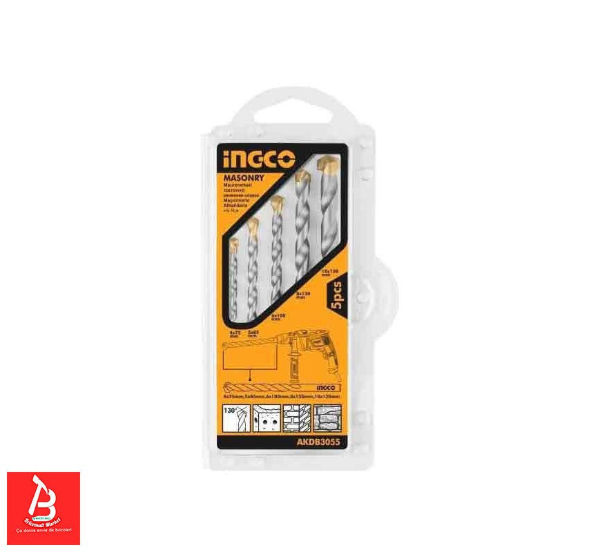 INGCO SET DE FORETS A BETON 5 PIECES [AKDB3055]