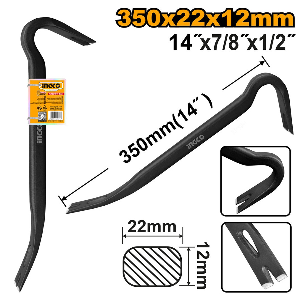 INGCO PINCE A DECOFFRER 350MMX22MMX12MM [HWBA01142]