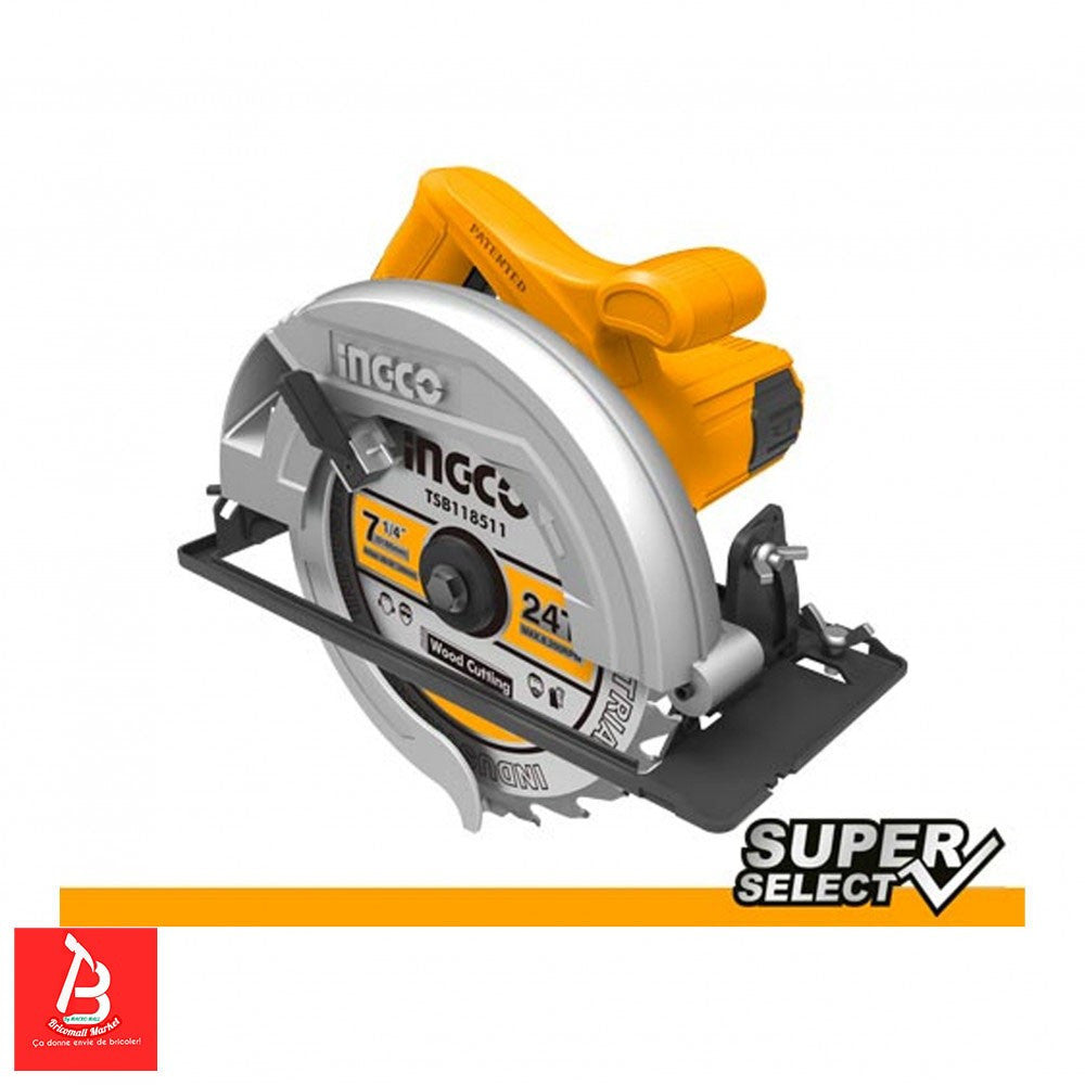 INGCO SCIE CIRCULAIRE 185MM 1400W + 1 LAME SS [CS18538]