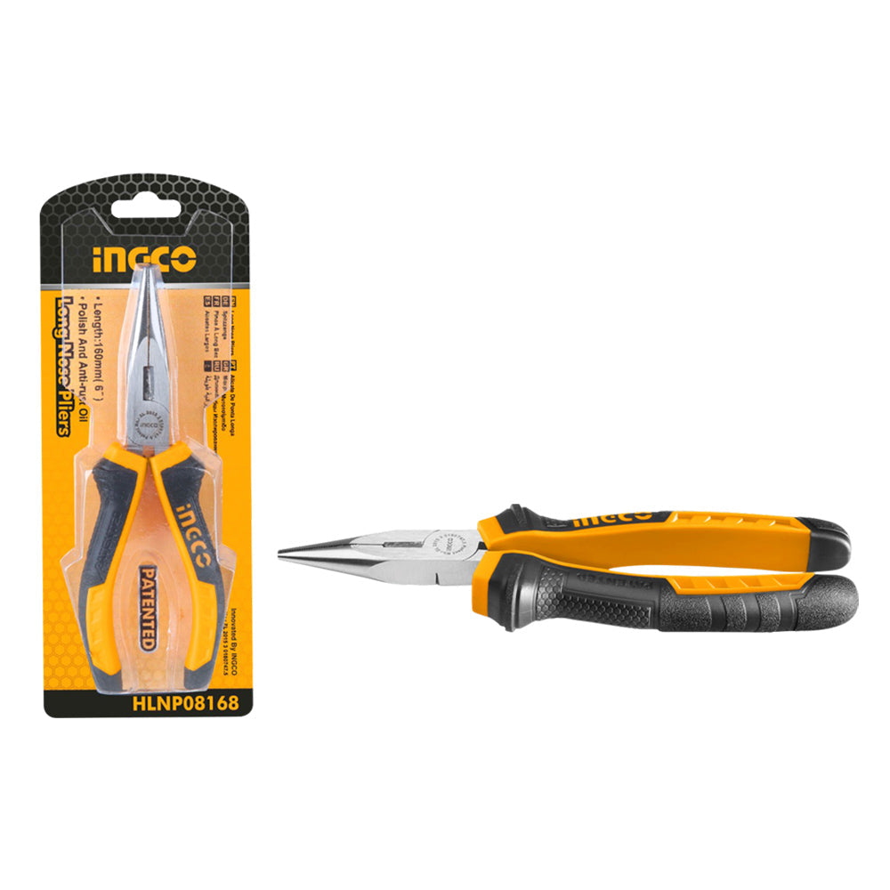 INGCO PINCE A BEC LONG 160MM SS [HLNP08168]