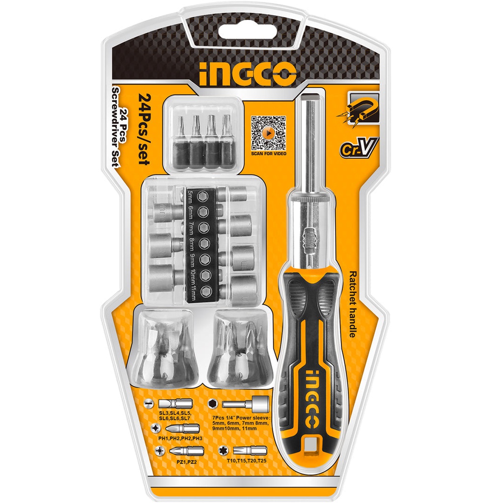 INGCO COFFRET TOURNEVIS 24 EMBOUTS [HKSDB0248]