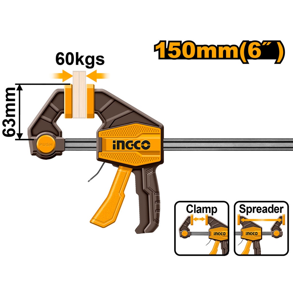 INGCO SERRE-JOINTS RAPIDE UNE MAIN 63X150MM [HQBC01601]
