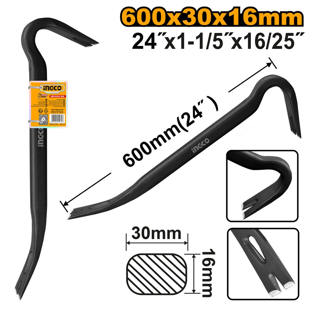 INGCO PINCE A DECOFFRER 610MMX30MMX16MM  [HWBA01242]