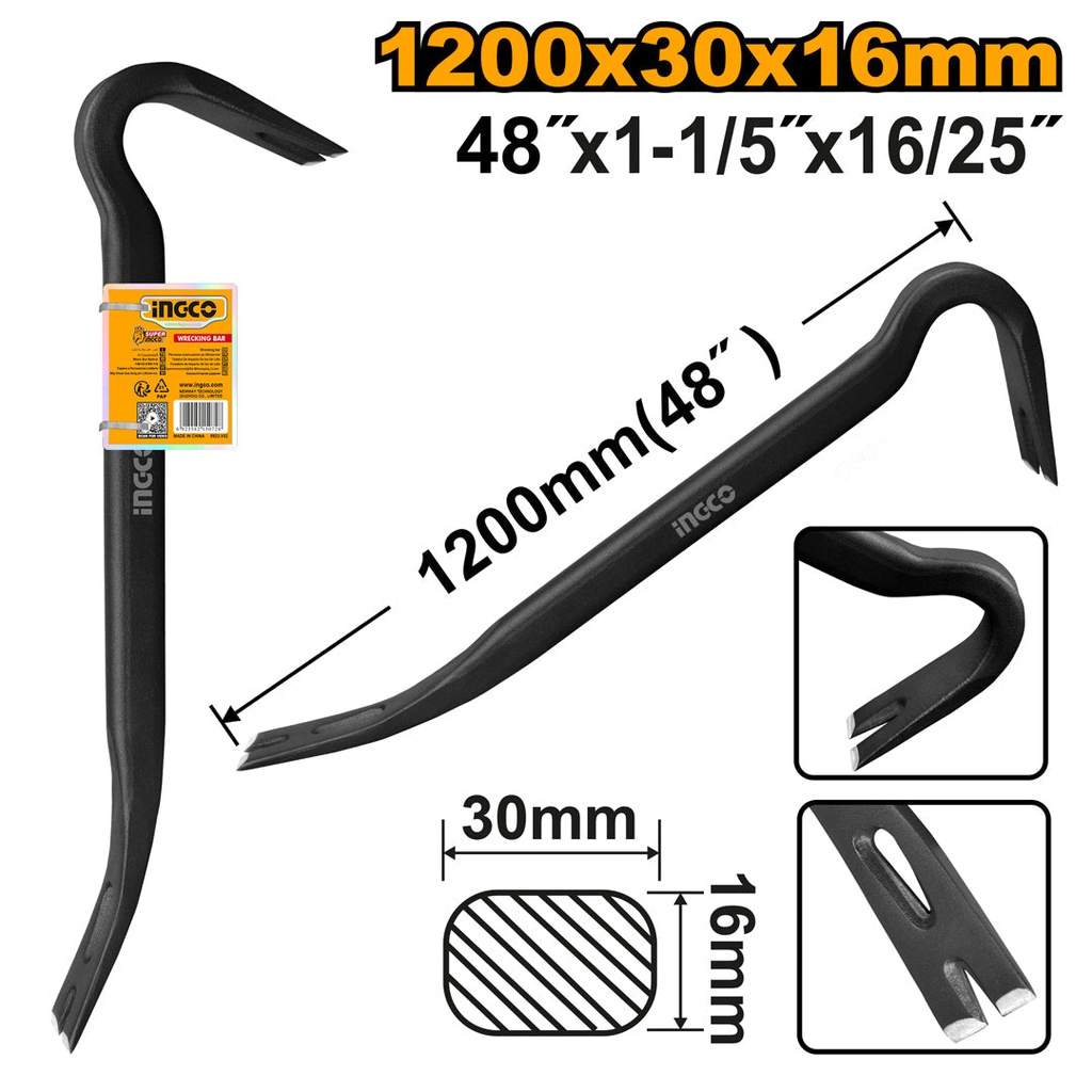 INGCO PINCE A DECOFFRER 1220MMX30MMX16MM [HWBA01482]