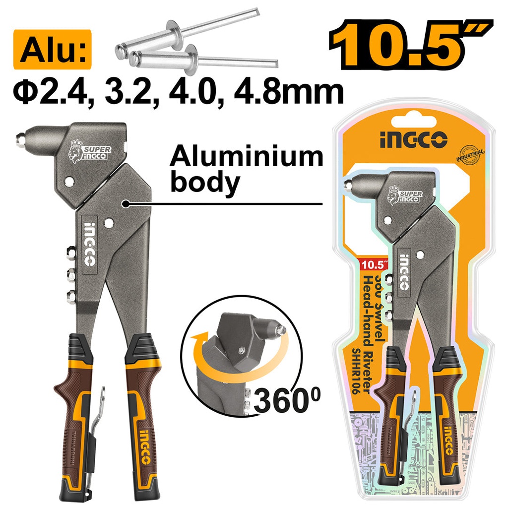 INGCO RIVETEUSE A TÊTE PIVOTANTE A 360° [SHHR106]