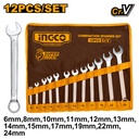 [HKSPA1142] INGCO JEU DE CLES MIXTES 12PCS 6MM - 24MM  