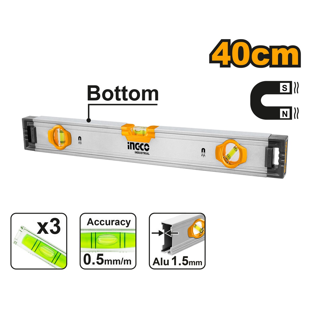 INGCO NIVEAU A BULLE MAGNETIQUE 40CM  [HSL38040M]