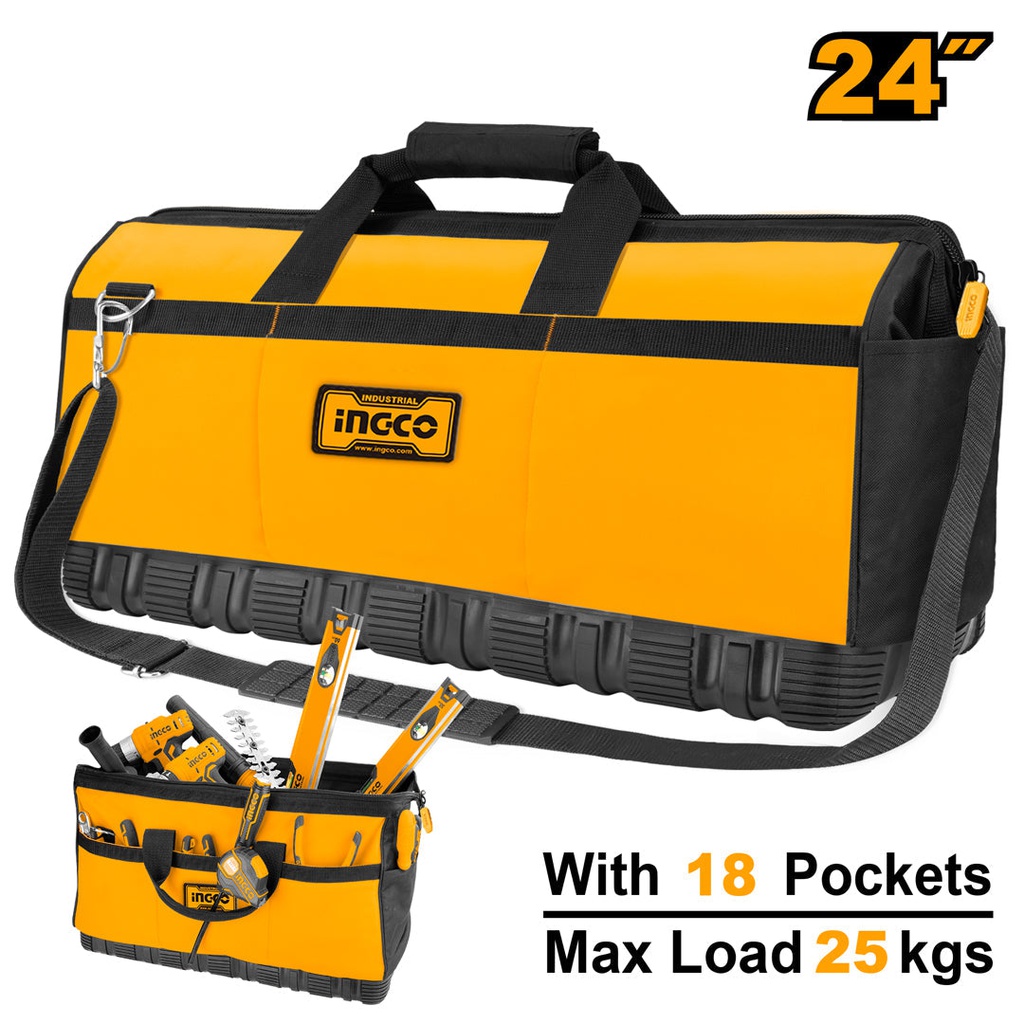 INGCO SAC A OUTILS 60CM RIGIDE, POCHES INTERNES ET EXTER  