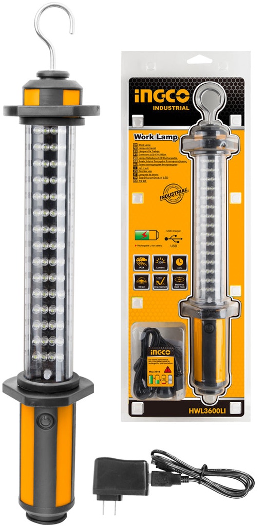 INGCO LAMPE DE TRAVAIL BATTERIE RECHAGEABLE(3.7V/3600MAH  [HWL3600LI]