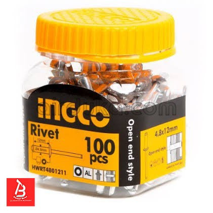 INGCO RIVET 4.8X12MM BOITE DE 100 PIECES  
