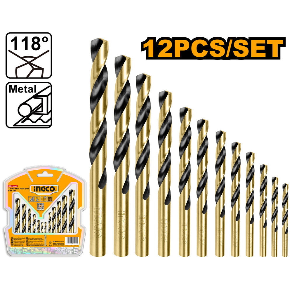 INGCO SET DE 12 FORETS HSS  