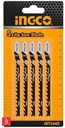 [JBT244D] INGCO LAMES SCIE SAUTEUSE 5 PCS POUR BOIS (DENTS74MM) NR  