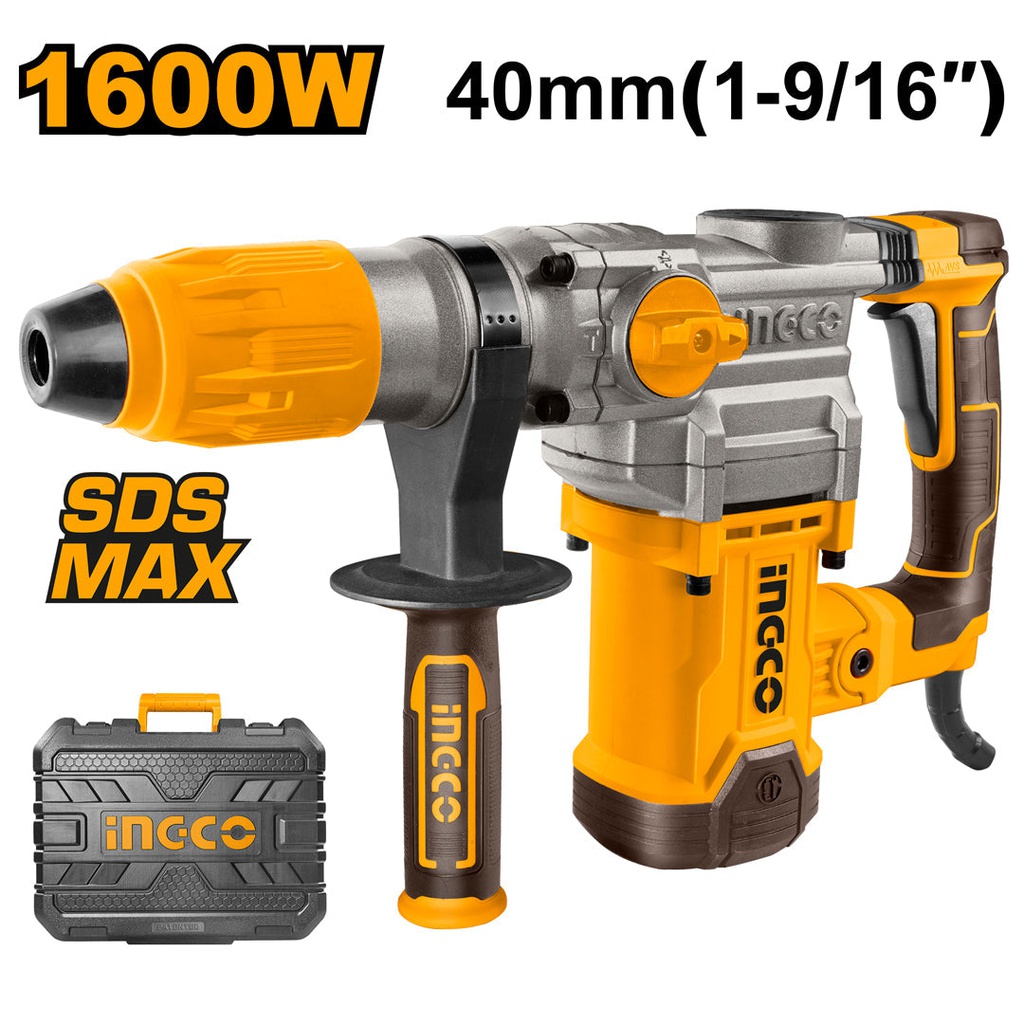 INGCO MARTEAU PERFORATEUR SDS MAX 1600W 38MM + 4 FORÊTS   