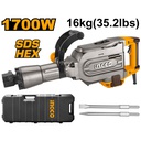 INGCO MARTEAU BURINEUR 16KG 1700W + 2 BURINS  [PDB17008]