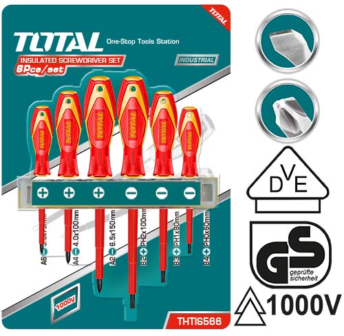TOTAL TOURNEVIS ISOLES SET DE 6 PIECES  