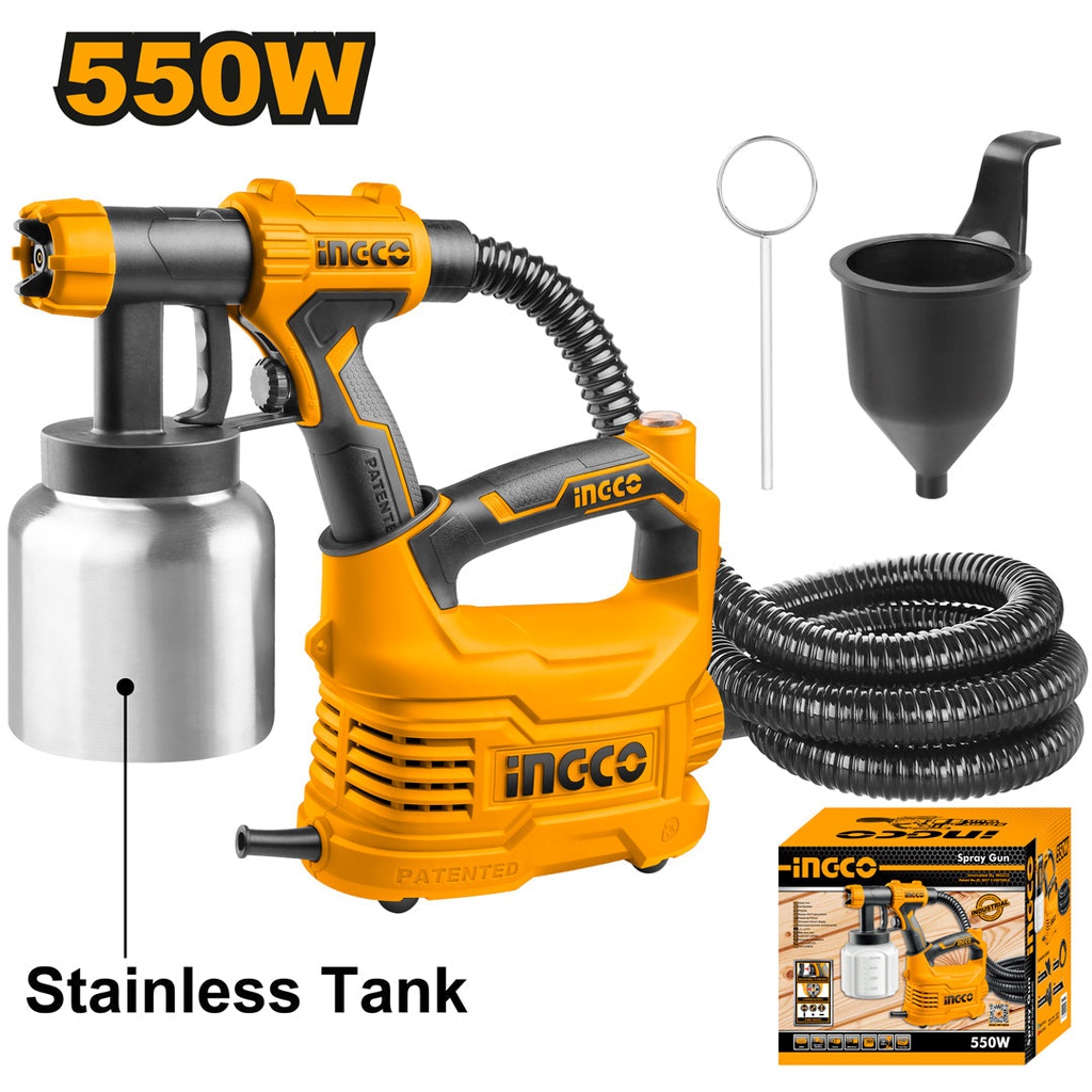 INGCO PISTOLET A PEINTURE 550W BAC EN ALUMINIUM  