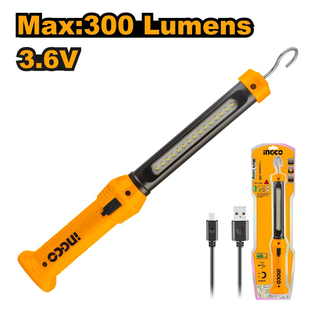 INGCO LAMPE DE TRAVAIL À BATTERIE RECHARGEABLE  