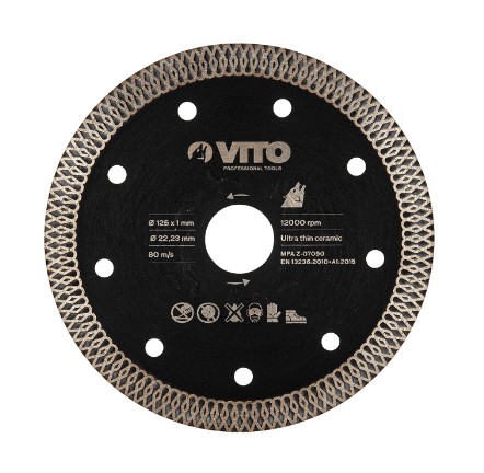 VITO DISQUE ULTRA FIN POUR LA CERAMIQUE 125MM 