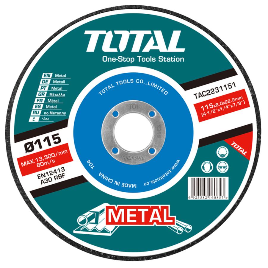 TOTAL DISQUE ABRASIF POUR METAL 115MM  