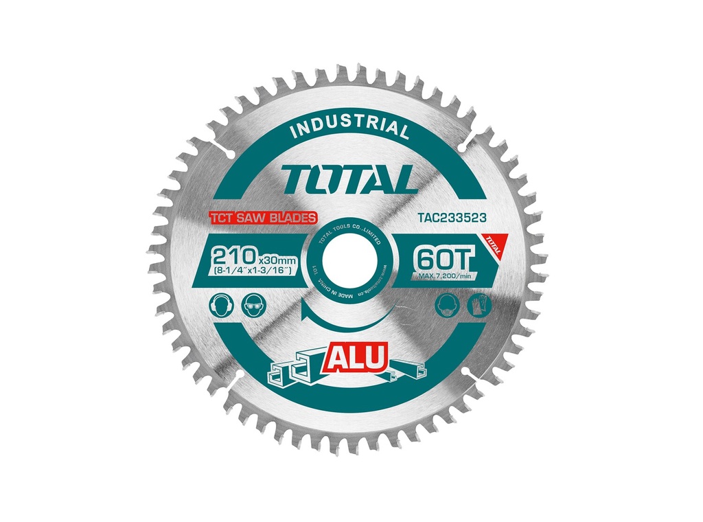 TOTAL LAME DE SCIE CIRCULAIRE (ALUMINIUM) 210MM 60T [TAC233523]