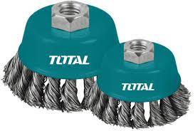 TOTAL BROSSE METALLIQUE TORSADEE AVEC ECROU 100MM  