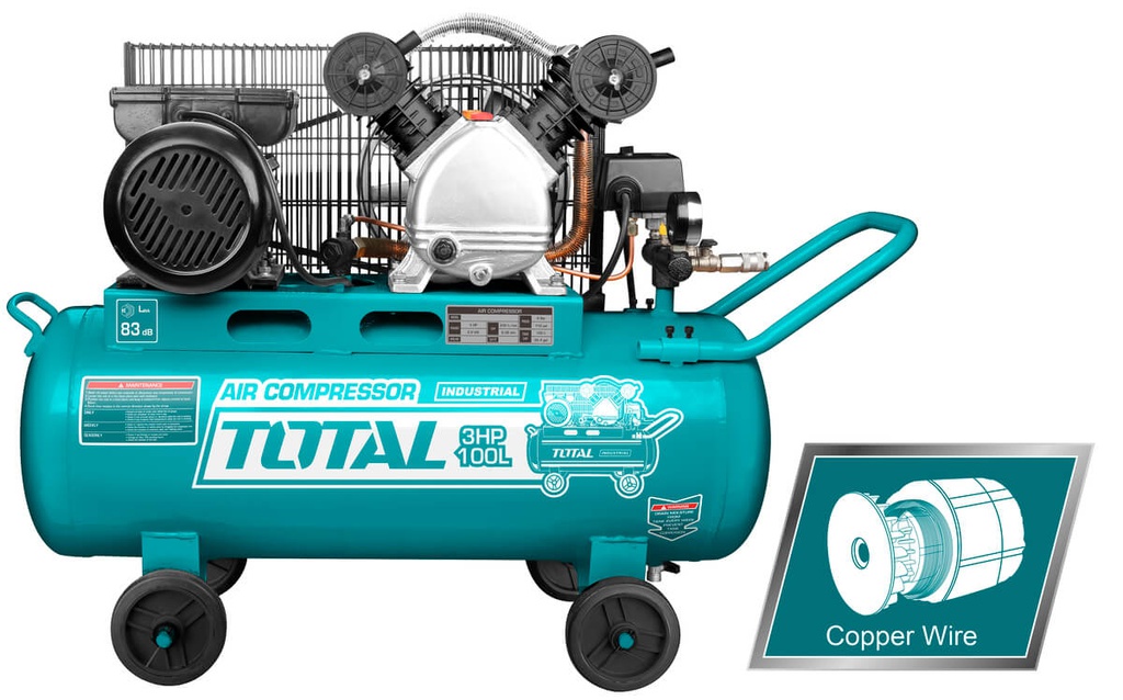 TOTAL COMPRESSEUR D'AIR 100L 2200W (3HP) 
