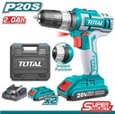[TDLI200215] TOTAL VISSEUSE PERCEUSE A PERCUSSION 20V 2.0AH 2BATTERIES 