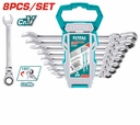 [THT102RK586] TOTAL JEU DE 8 CLES A CLIQUET FLEXIBLES 8-19 MM 