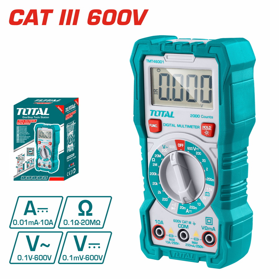 TOTAL MULTIMETRE DIGITAL CAT3 600V  