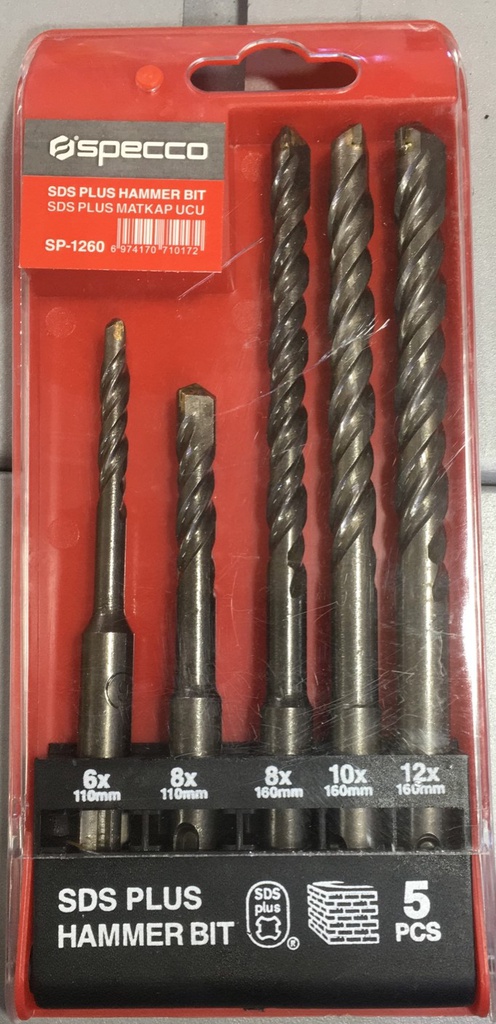 SPECCO SDS PLUS HAMMER BIT SET 5 PCS  