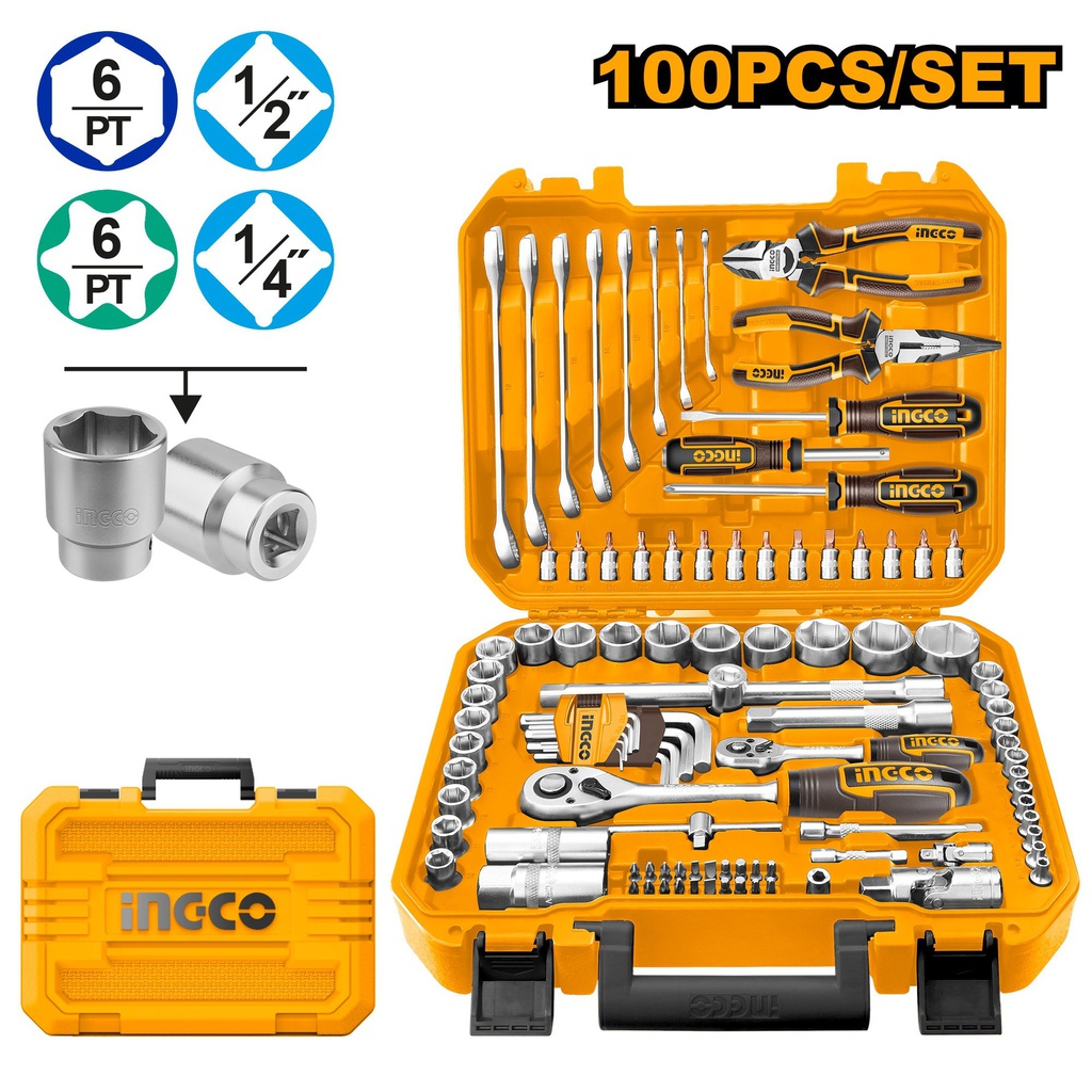 INGCO COFFRET A OUTILS 100 PIECES  
