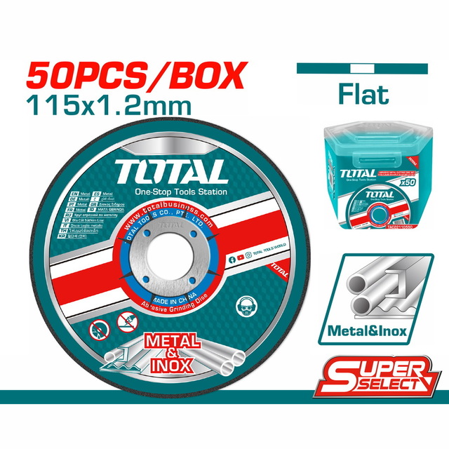 TOTAL JEU DE 50 DISQUES DE COUPE EN METAL ABRASIF 