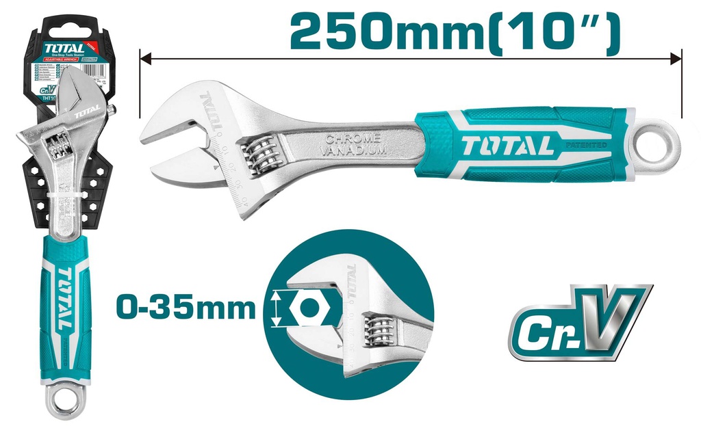 TOTAL CLE A MOLETTE  POIGNEE SOUPLE 250MM  