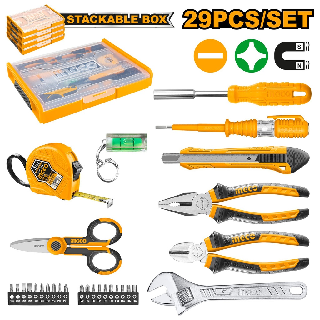 INGCO JEU D'OUTILS À MAIN 29PCS  [HKTV01H291]