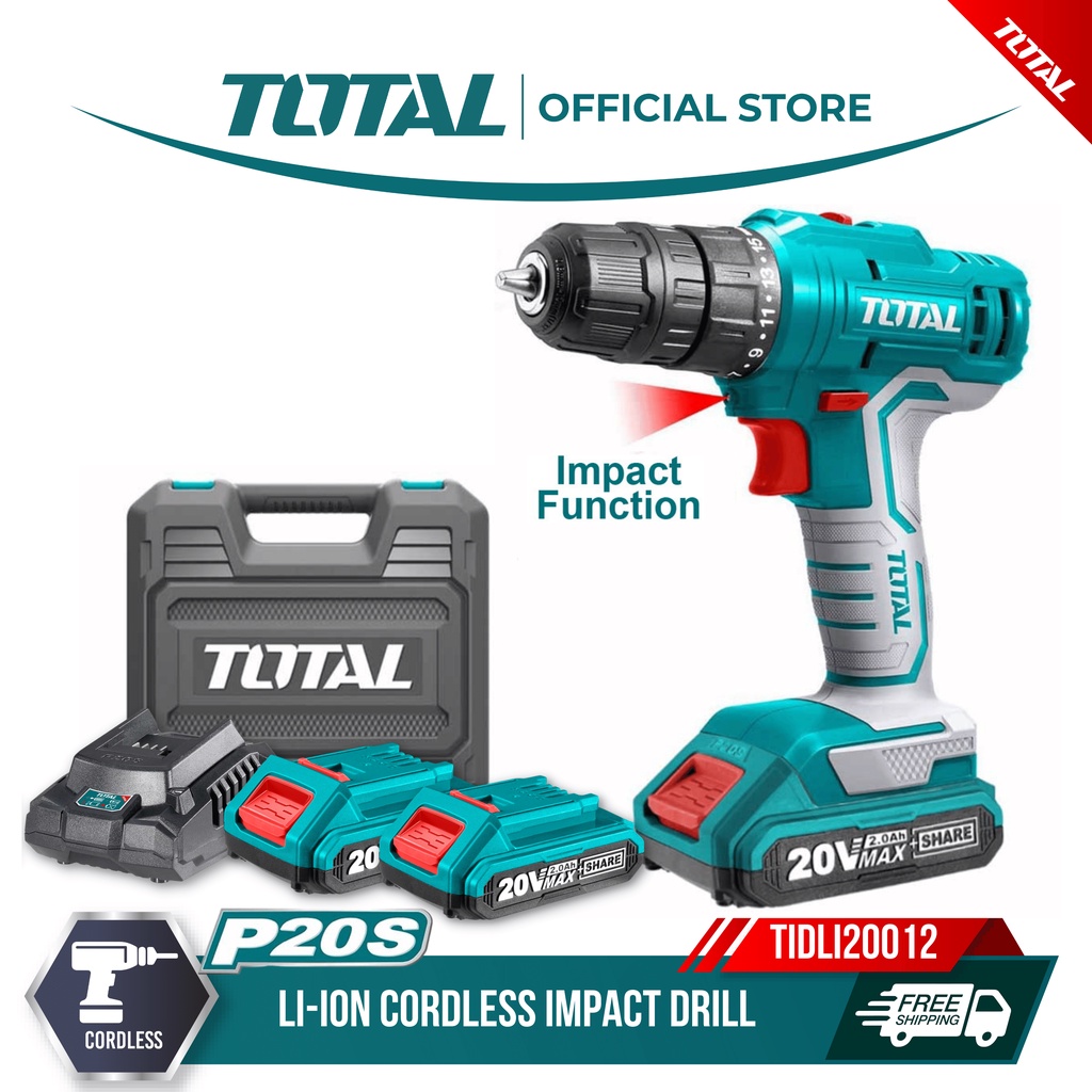 TOTAL PERCEUSE VISSEUSE 20V 2AH NR 