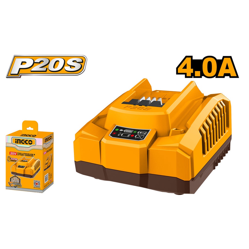 INGCO CHARGEUR A BATTERIE 20V 4,0A FAST NR  [FCLI20411]