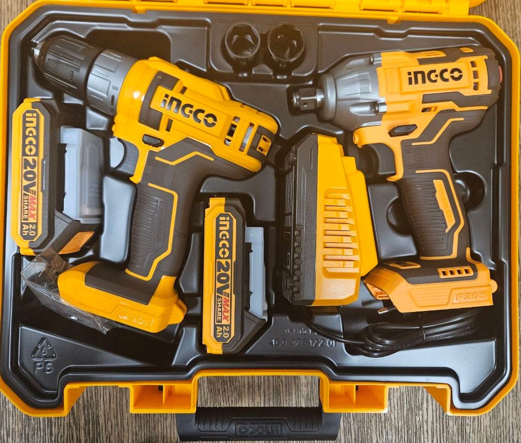 INGCO PACK VISSEUSE+BOULONNEUSE 20V/2BATTERIES [COSLI230702]