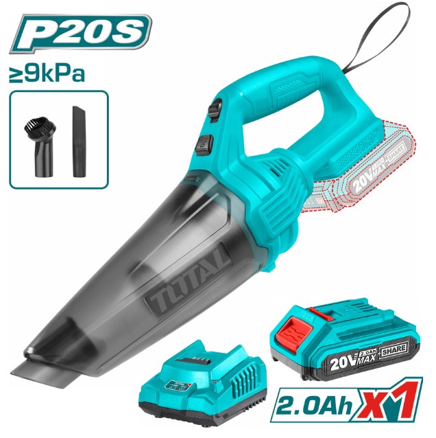 TOTAL ASPIRATEUR 20V 0,5L +1BAT+CHARGEUR 