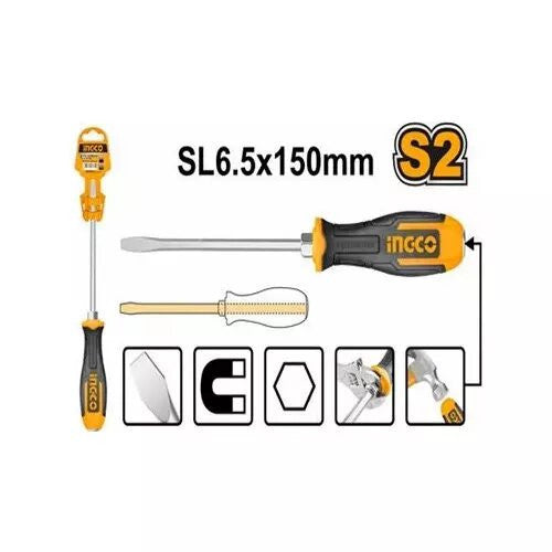 INGCO TOURNEVIS À ZONE DE FRAPPE VIS À FENTE 6*150 MM [HGTS686150]