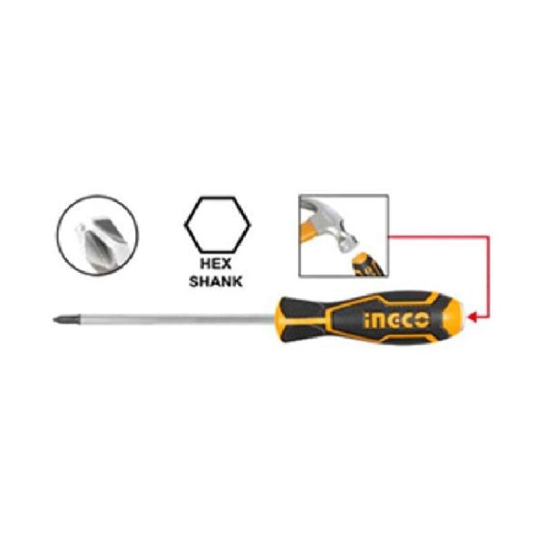 INGCO TOURNEVIS À ZONE DE FRAPPE PH2  6*150 MM   [HGTS68PH2150]