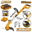 [CGTLI20301] INGCO PACK DEBROUSSAILLEUSE 20V+BATTERIE+CHARGEUR  