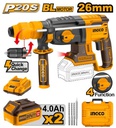 [CRHLI202289] INGCO MARTEAU PERFORATEUR 26MM 20V + 2BATTERIES 4AH DOUB [CRHLI202289]