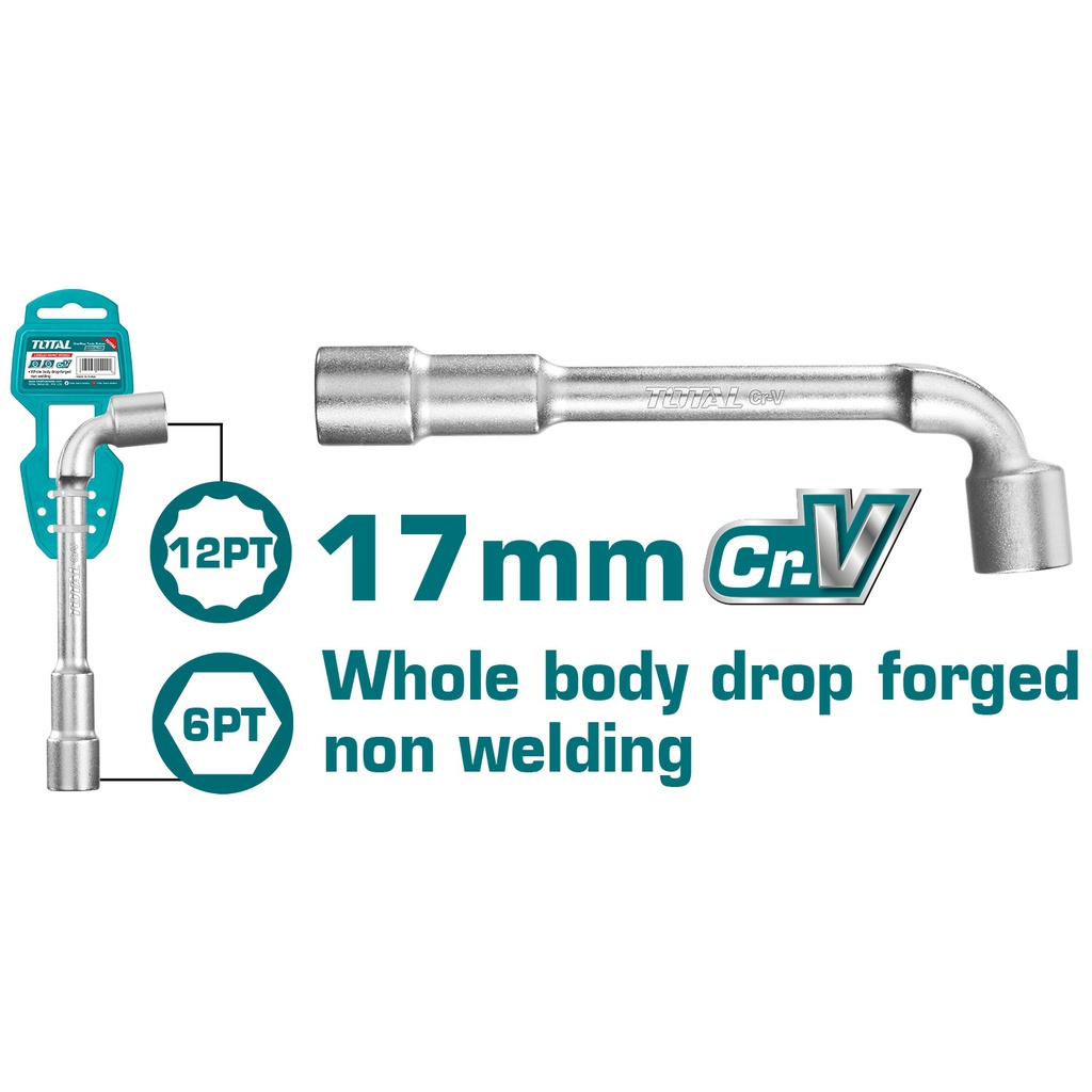 TOTAL CLE A DOUILLE COUDEE EN L 17MM TOOLS 
