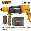 [RGH9528-2] INGCO MARTEAU PERFORATEUR 28MM 950W + MANDRIN 13MM NR [RGH9528-2]