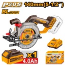 INGCO SCIE CIRCULAIRE 20V 140MM 1BATT 4AH  [CSLI14021]