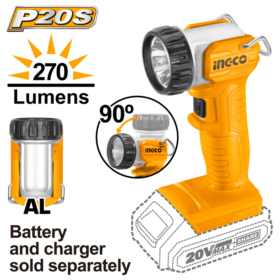 INGCO LAMPE DE TRAVAIL AU LITHIUM-ION 20V  